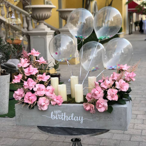 Pink Rose Birthday Balloon