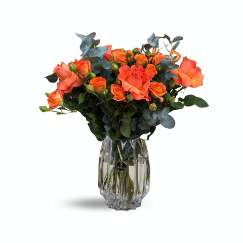 Spray Rose Orange Flower Vase
