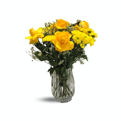 Yellow Rose Flower Vase