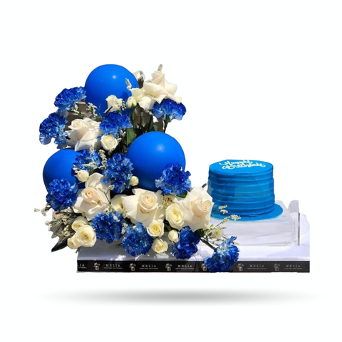 Blue Arrangement Cake