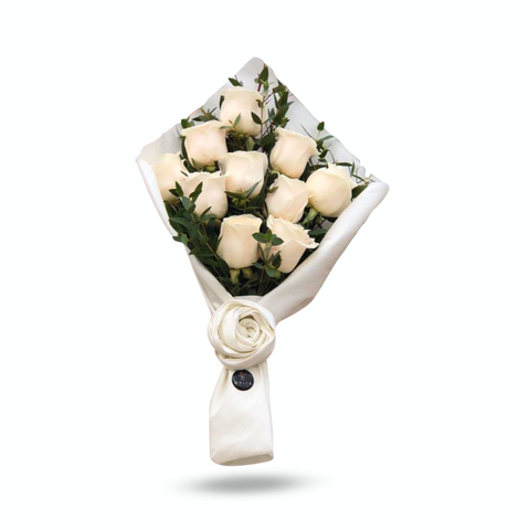 White Big Rose Bouquet