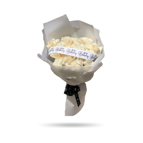 White Rose Birthday Bouquet