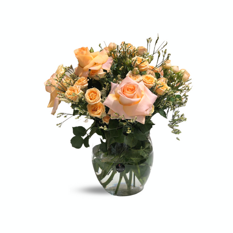 Spray Rose Peach Flower Vase