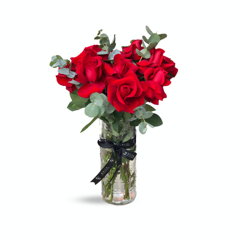 Red Big Rose Flower Vase