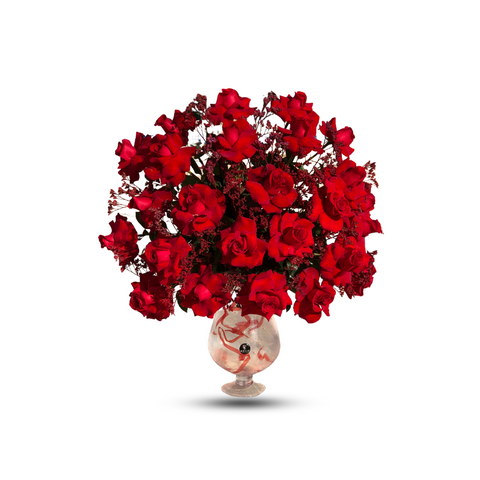 Red Big Rose Flower Vase - 02