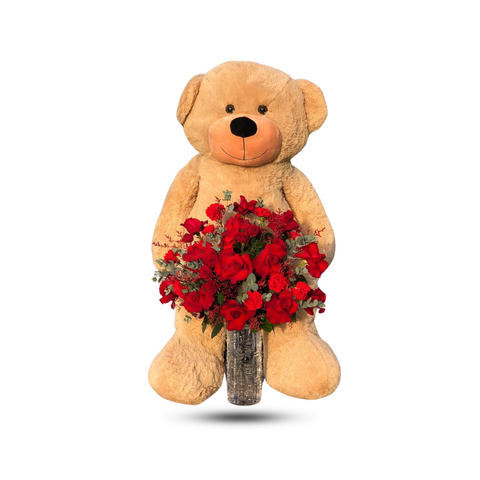 Teddy Bear with Flowers